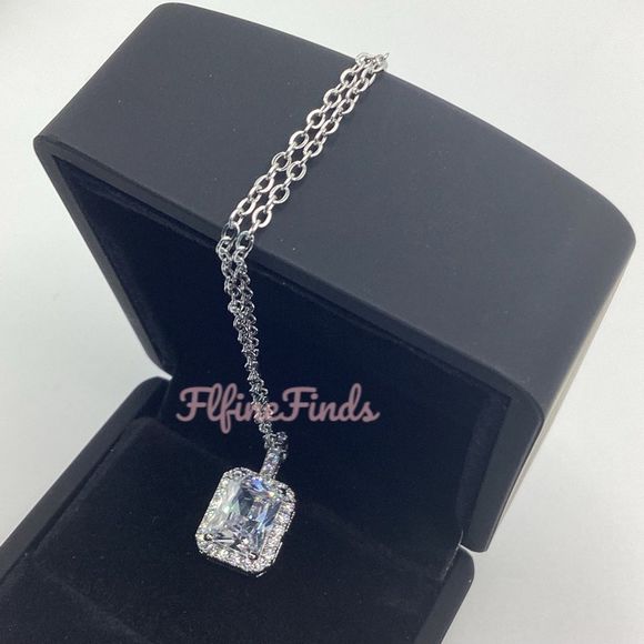 💎1.5 TWC Radiant Cut  CZ Diamond Pendant necklace💎 - Picture 8 of 16